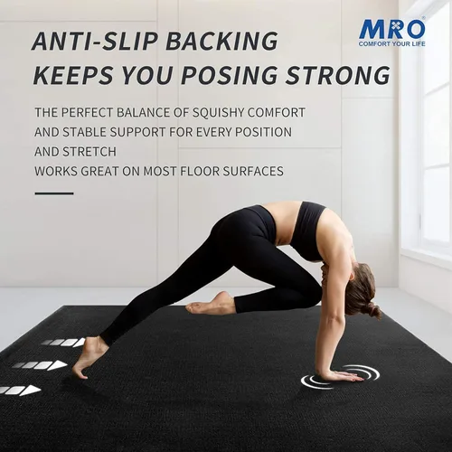 Miniatura 5 de MRO Extra Large Yoga Mat, 12'x6'/9'x6'/7'x5'/6'x4' (9MM) Extra Wide and Thick Exercise Mats for Home Gym Workout, Non-Slip, Soft for Women and Men