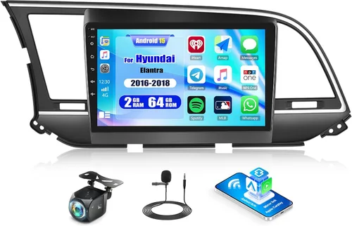 Miniatura 10 de CAMECHO 8 Core 6+128G Android 15 Estéreo de coche para Hyundai Elantra 2016 2017 2018, 9 pulgadas IPS 2.5D Radio de coche con Carplay inalámbrico