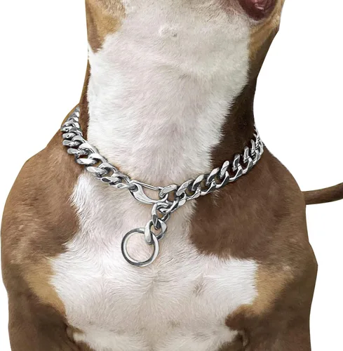 Miniatura 8 de Cierres de langosta fuertes ajustables para perros, collar de titanio, para entrenamiento, caminar, de metal, a prueba de masticación, para perros