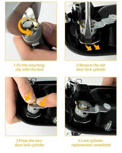 Miniatura 5 de 2 cerraduras para puerta del conductor y del pasajero, cilindro de cerradura de puerta con llave para Cadillac Escalade/Chevrolet Silverado Suburban