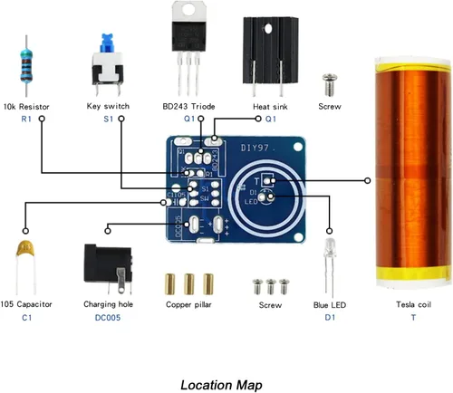 Miniatura 2 de Kit de práctica de soldadura, 5 proyectos electrónicos de bricolaje, kit de soldadura de bobina Tesla, kit de circuito enchufable para principiantes