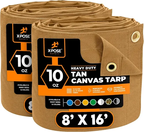 Miniatura 139 de Xpose Safety Lona de Lona - Lonas de Lona Verde de 10oz Resistentes al Agua con Ojales de Latón - Lona Multiusos para Exteriores para Campamento
