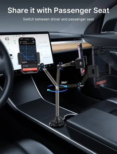 Miniatura 8 de JSAUX Soporte Universal con Portavasos para Teléfono Plegable, Soporte para Coche y Camión Compatible con iPad Mini, Samsung Galaxy Z Fold 6/5/4