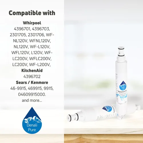 Miniatura 9 de Paquete de 2 filtros de agua de repuesto para refrigerador Kenmore 10674254402, compatible con cartucho de filtro de agua Kenmore 46-9915