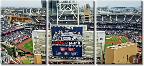 Miniatura 40 de TUMOVO American Sports - Decoración de pared Wrigley Stadium, 3 piezas, arte de pared de estadio de béisbol, cuadros para decoración del hogar