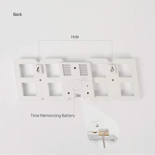 Miniatura 7 de mooas Reloj LED 3D Pure Slim M, reloj digital LED multifunción (calendario, alarma, temperatura)