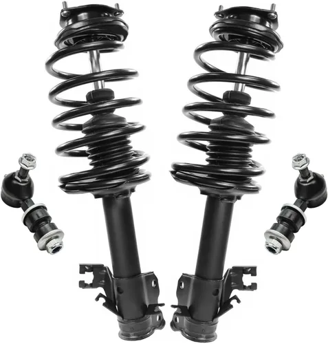 Miniatura 82 de Detroit Axle - Kit de 4 barras estabilizadoras delanteras para Ford F-150 2021 2022 2023 2024, 2 puntales con resorte helicoidal, 2 eslabones