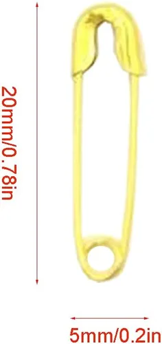Miniatura 2 de 500 pasadores de seguridad de 0.787 pulgadas, pequeños alfileres de metal de seguridad para el hogar, oficina, manualidades, joyería (XBZ/dorado)