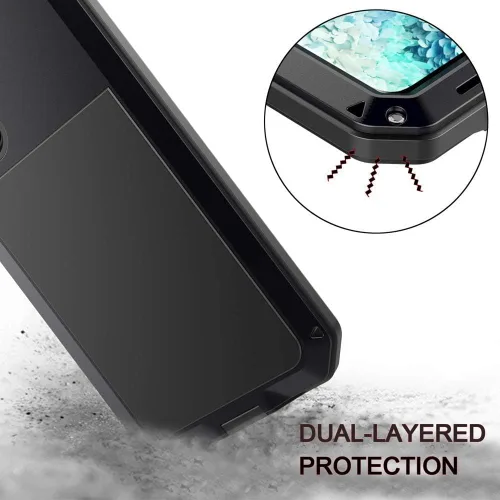 Miniatura 8 de Funda protectora de cuerpo completo para Galaxy S20, resistente a los golpes, funda de metal de aleación de aluminio con protector de pantalla Negro