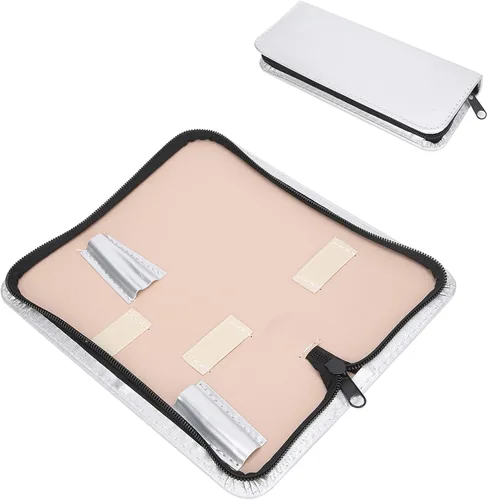 Miniatura 4 de Bolsa de cuero sintético para tijeras, estilista para peluquería, estuche para peluqueros, herramientas de salón, bolsa de funda portátil
