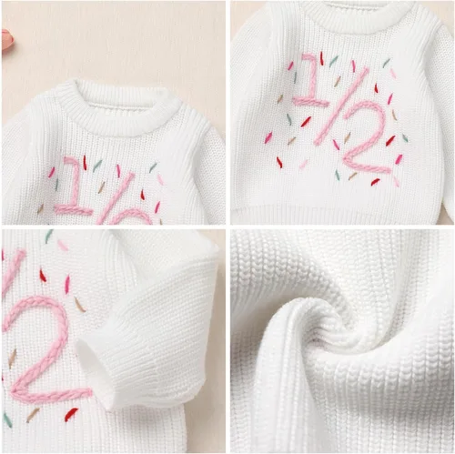 Miniatura 30 de Suéter de primer cumpleaños para bebés y niñas de un año de edad, sesión de fotos, otoño e invierno