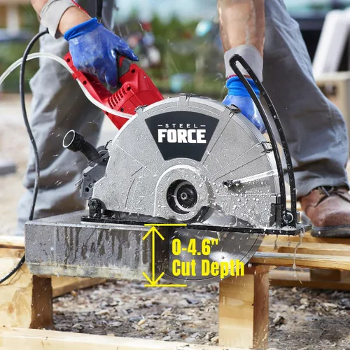 Miniatura 5 de Steel Force KPC 3551 - Sierra de hormigón circular eléctrica con cable eléctrico de 14 pulgadas, cortador de ángulo de potencia de 2600 W con línea