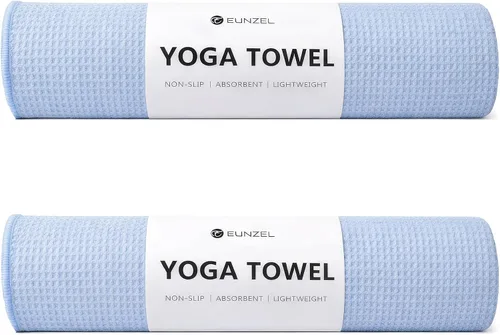 Eunzel Paquete de 2 toallas de yoga caliente, toalla antideslizante para esterilla de yoga con puntos de agarre Stickyfiber toalla absorbente de