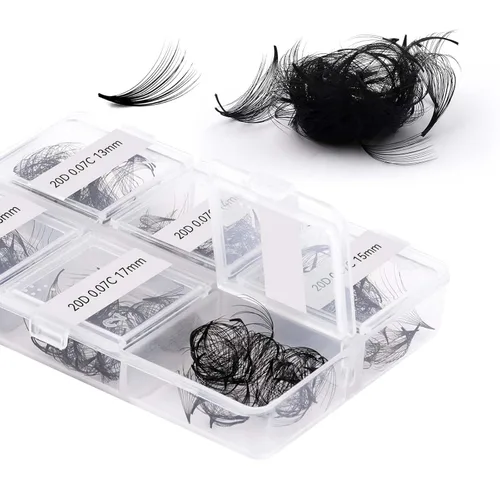 Miniatura 14 de Extensiones de Pestañas Rizo D 0.59-0.79 pulgadas Bandeja Mixta Seda Extensiones de Pestañas Clásicas Suministros Extensiones de Pestañas