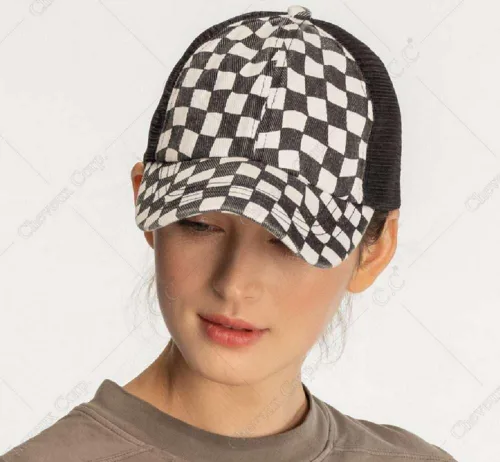 Miniatura 2 de C.C - Gorra para cola de caballo o peinado de moño desarreglado, ajustable, de malla, tipo camionero, gorra de béisbol