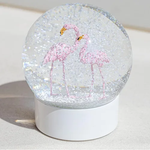 Miniatura 8 de Globo de nieve de flamenco rosa, globos de nieve de 100 mm para niñas, globos de nieve decorativos para decoración del hogar, cumpleaños