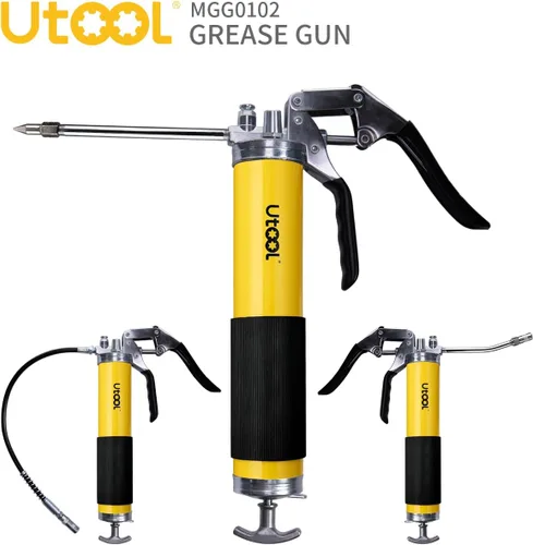 Miniatura 4 de UTOOL Pistola de engrase, 8000 PSI Juego de pistola de engrase resistente con carga de 14 onzas, manguera flexible de resorte de 18 pulgadas, 2
