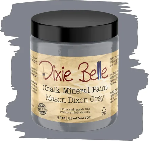 Miniatura 198 de Dixie Belle Paint Company - Pintura con acabado de tiza para muebles, color negro (Caviar), 1 galón, 128 fl oz, pintura mineral color rosa intenso