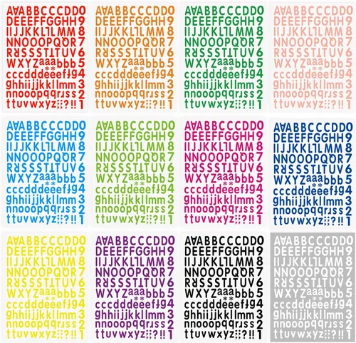 Miniatura 3 de Calcomanías de letras 3024, 24 hojas de calcomanías del alfabeto, vinilo de 1 pulgada, autoadhesivas, pequeñas, impermeables, calcomanías