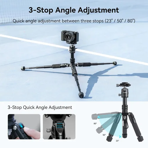 Miniatura 8 de SmallRig VT-20 Mini Trípode de Aluminio, Trípode de Escritorio de 20" con Cabeza de Bola de 360°, Trípodes de Escritorio Compactos para Cámara DSLR