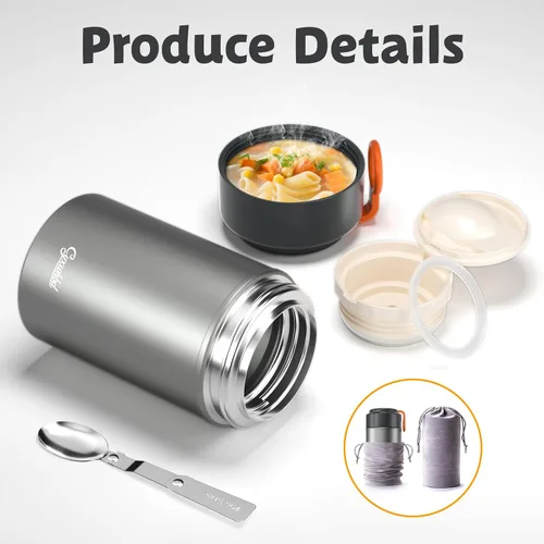 Miniatura 5 de Termo para alimentos calientes (17 onzas) – 10 horas calientes y frías, a prueba de fugas, apto para lavavajillas, recipiente de alimentos aislado