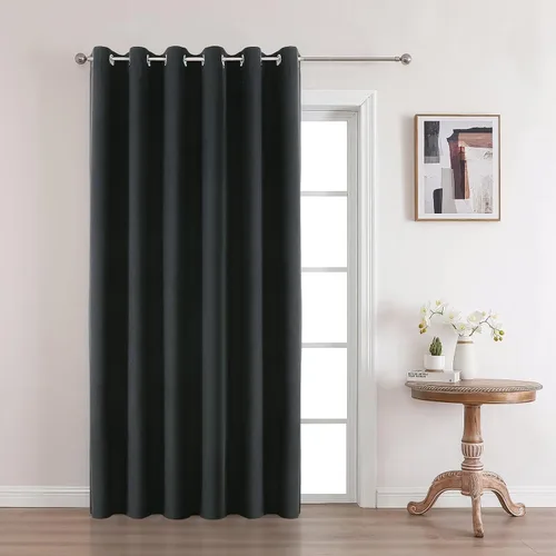 Miniatura 22 de Joydeco Cortinas opacas de 84 pulgadas de largo, 2 paneles burg, cortinas de oscurecimiento de habitación para dormitorio, cortinas térmicas Negro