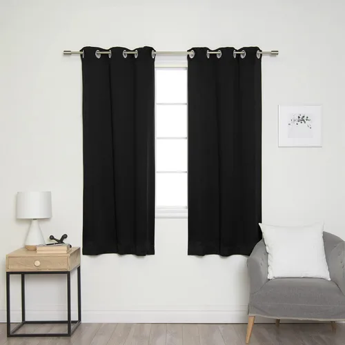 Miniatura 43 de Best Home Fashion Paneles de cortinas opacas con aislamiento térmico de alta calidad para tratamiento de ventanas, para dormitorio, acero inoxidable