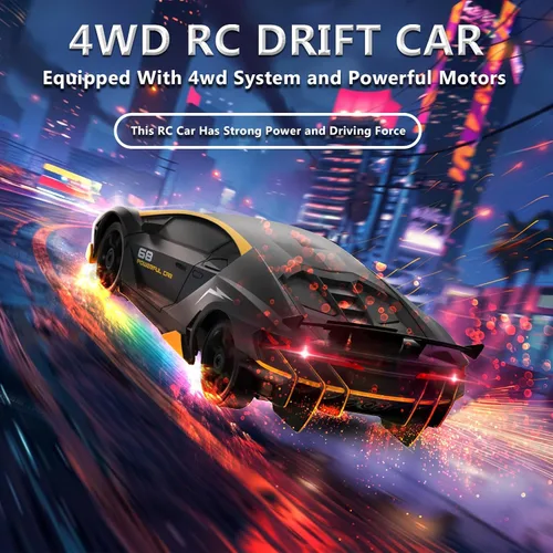 Miniatura 3 de Automóvil de control remoto RC Auto de deriva RC 2.4GHz 1:24 4WD 15KM/H Auto de carreras deportivas de alta velocidad con luces LED Neumático