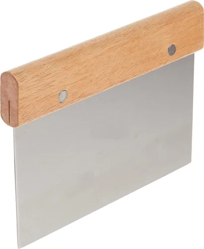 Miniatura 6 de Soro Essentials - Juego de 2 raspadores de masa de acero inoxidable de 6 pulgadas con mango de madera para pan, pizza, raspador de masa, picador