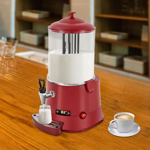 Miniatura 2 de Dispensador comercial de chocolate caliente de 10 L, calentador de bebidas calientes, máquina para hacer chocolate caliente, olla de bebidas Rojo