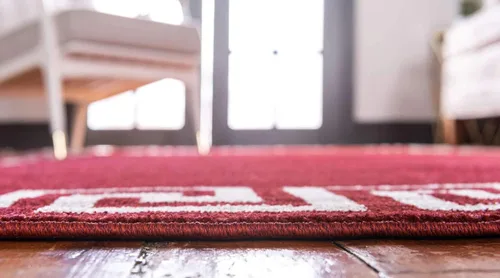 Miniatura 4 de Unique Loom Athens Collection - Alfombra clásica geométrica con diseño de borde moderno, 5 x 8 pies, color borgoña/beige