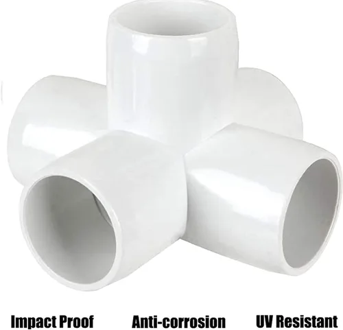 Miniatura 4 de Accesorios de PVC de 5 vías de 1 pulgada, codo cruzado de esquina de 90 grados para tubería de cobertizo de invernadero, camiseta de conexión