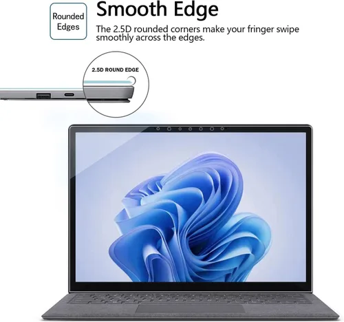 Miniatura 3 de Megoo Protector de pantalla de vidrio templado para laptop Microsoft Surface de 15 pulgadas, resistente a los arañazos, ultra transparente, suave al