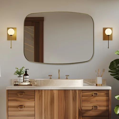 Miniatura 69 de ANDY STAR - Espejos ovalados negros para baño, espejo grande de 24x36 pulgadas con marco de metal negro mate oblongo para pared, espejo moderno