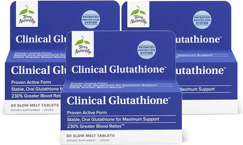 Miniatura 6 de Terry Naturally Clinical Glutathione - 300 mg L-Glutatión - Suplemento de glutatión estable, antioxidante - 60 comprimidos de fusión lenta