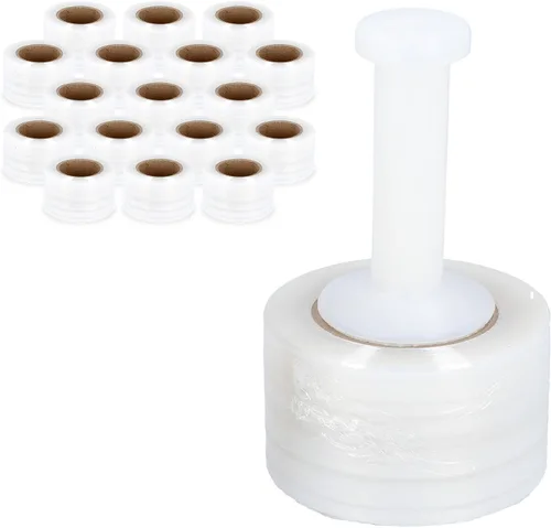 Miniatura 2 de PSBM - Mini envoltura elástica con mango de plástico, 18 rollos de 3 pulgadas x 1000 pies, calibre 80, resistente hasta un 500% elástico, película