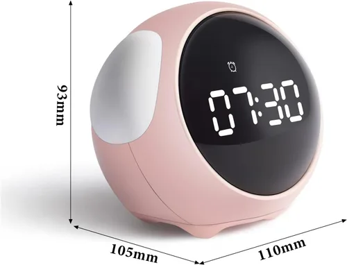 Miniatura 2 de YUANZ Reloj despertador para niños, luz nocturna de brillo ajustable, activada por voz, despertador, juguete y regalo para niños pequeños, niños