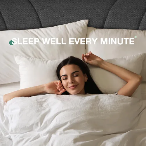 Miniatura 7 de Novilla Base de cama tamaño matrimonial con plataforma tapizada de tamaño completo con cabecera ajustable, fuerte capacidad de peso, no necesita Gris