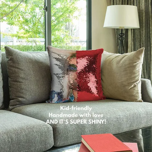 Miniatura 5 de LING Ling's Design Fundas de almohada personalizadas con lentejuelas Funda de almohada reversible personalizada para Navidad, cumpleaños o Rosa