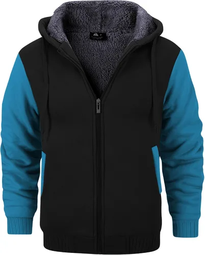 Miniatura 92 de GEEK LIGHTING Sudadera con capucha y cremallera para hombre, forro polar, chaqueta gruesa con capucha para invierno, cálida sudadera atlética