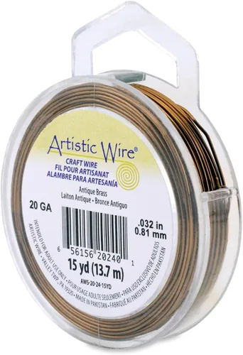 Miniatura 175 de Artistic Wire, alambre para manualidades de calibre 22 bañado en plata, resistente a las manchas, color cobre, blanco, 9,1 m