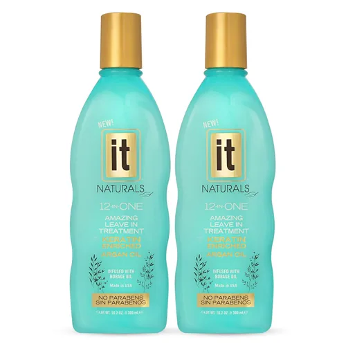 Increíble tratamiento para el cabello sin enjuague 12 en uno, paquete de 2 unidades, infundido con queratina y aceite de argán para un cabello suave