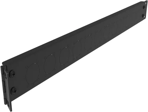 Miniatura 2 de Panel de conexión con bisagras de 12 puertos, pasos/orificios, conectores tipo D de 1U de 19 pulgadas para montaje en rack, audio con lado