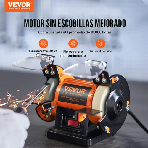 Miniatura 2 de VEVOR Pulidora de Banco, Amoladora Pulidora de Banco, Máquina de Pulido y Abrillantado para Metal/Joyería/Madera/Jade/Plástico/Plata DIY, con Rueda
