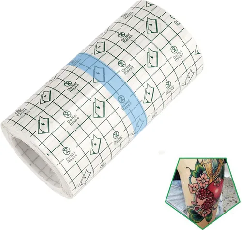 Miniatura 16 de 50 piezas de vendajes adhesivos elásticos impermeables de 6 x 6 pulgadas, película transparente para cuidado posterior de tatuajes y reparación