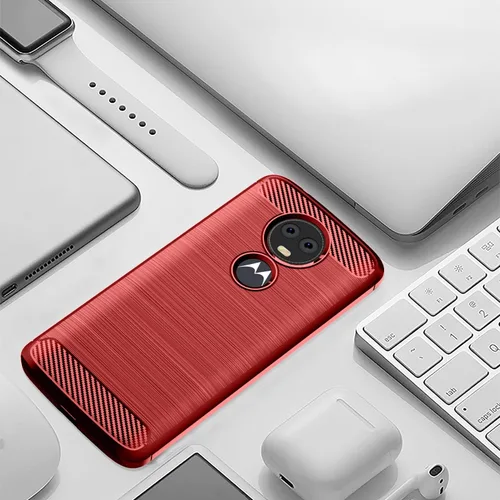 Miniatura 7 de Asuwish Funda protectora para Moto E5 Plus E 5 Supra con protector de pantalla y accesorios de celda de TPU suave delgada y suave, Motorola E5+ Rojo