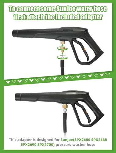 Miniatura 6 de Juego de pistola de lavado a presión, Máx. P.W. 2320 PSI, P.B. 5000 PSI, reemplazo para Ryobi Powerstroke Greenworks, racor M22 de 14 mm y M22 de 15