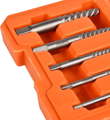 Miniatura 8 de Luckyway Juego de extractor de tornillos dañados de 5 piezas, herramienta extractor de tornillos dañados y pelados, juego de extractor de pernos