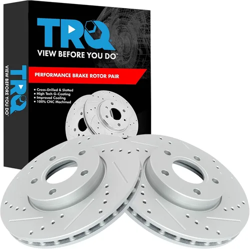 Miniatura 69 de TRQ Juego de rotores de freno de rendimiento trasero con revestimiento G premium compatible con Mazda 6 2014-2021