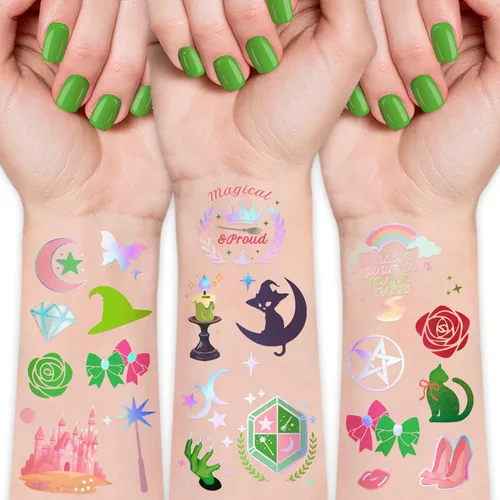 Miniatura 9 de Yazhiji 36 hojas de tatuajes temporales para niños, niñas, adultos, grandes recuerdos de fiesta y decoraciones